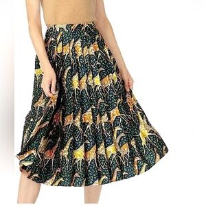 JCREW GIRAFFES PRINT PLEATED MIDI SKIRT AR466 SZ. 00